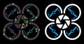 Flare Mesh 2D Shutter Drone Icon with Flare Spots Royalty Free Stock Photo