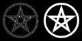 Flare Mesh Network Star Pentacle Icon with Flare Spots