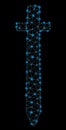 Flare Mesh Wire Frame Symbolic Sword with Flare Spots Royalty Free Stock Photo