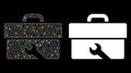 Flare Mesh Carcass Tools Icon with Flare Spots Royalty Free Stock Photo