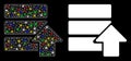 Glossy Mesh 2D Upload Database Icon with Flash Spots Royalty Free Stock Photo