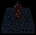 Glowing Mesh Carcass Upload with Flare Spots Royalty Free Stock Photo