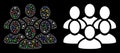 Flare Mesh Wire Frame User Crowd Icon with Flare Spots Royalty Free Stock Photo
