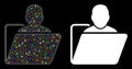 Glossy Mesh 2D User Folder Icon with Flash Spots Royalty Free Stock Photo