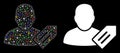 Flare Mesh Carcass User Tag Icon with Flare Spots Royalty Free Stock Photo