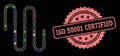 Scratched ISO 50001 Certified Stamp Seal and Mesh Pipe with Glitter Dots