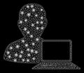 Glowing Mesh Wire Frame Computer Programmer with Light Spots Royalty Free Stock Photo
