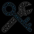 Glowing Mesh Wire Frame Security Tools with Light Spots