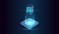 The glowing from microchip. Concept of Artificial intelligence. abstract of Artificial intelligence brain of digital brain system