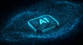 A glowing microchip with \