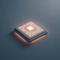 Glowing Microchip Processing Data in Technology Innovation Royalty Free Stock Photo
