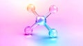 Glowing molecular structure of dopamine on gradient background Royalty Free Stock Photo