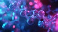 Glowing molecule structure connecting data and futuristic technology Royalty Free Stock Photo