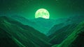 Green Moon Valley Royalty Free Stock Photo