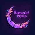 Glowing Moon for Ramadan Mubarak celebration.