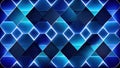 Glowing mosaic geometric background blue diamond