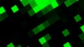 Glowing mosaic tiles blinking randomly and rotating. Motion. Moving green squares with the illustration of circles on a Royalty Free Stock Photo