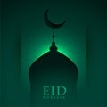 Glowing mosque background for eid mubarak festival