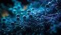 Glowing multi colored cnidarian under deep sea water generated by AI Royalty Free Stock Photo