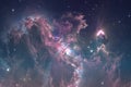 Glowing nebula is the remnant of a supernova explosion, illustration Royalty Free Stock Photo