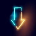 Glowing Neon Arrow Direction Sign Vector Royalty Free Stock Photo