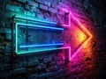 Glowing Neon Arrow Spins in Futuristic Urban Alleyway A Dynamic Loading Animation Capturing the Energy of a Cyberpunk