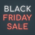 Glowing neon black friday sign. Vector illustration.