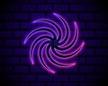 Glowing neon Black hole icon isolated on brick wall background. Space hole. Collapsar. Vector Illustration Royalty Free Stock Photo