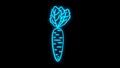 Glowing neon Carrot icon isolated on blue background. Happy Easter. Vector Illustration Royalty Free Stock Photo