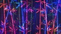 Glowing neon colored abstract bamboo forest background Royalty Free Stock Photo