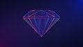 Glowing neon colored diamond gemstone icon