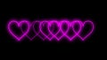 Glowing neon-colored heart trail animation. Royalty Free Stock Photo