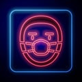 Glowing neon Doctor pathologist icon isolated on blue background. Vector