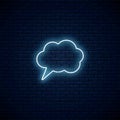 Glowing neon empty speech bubble frame. Cloud blank speech bubble in neon style. Vector illustration