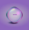 Glowing neon frame and shiny sphere. Vector illustration for medcine and cosmetics Royalty Free Stock Photo