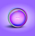 Glowing neon frame and shiny sphere. Vector illustration for medcine and cosmetics Royalty Free Stock Photo
