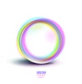 Glowing neon frame and shiny sphere. Vector illustration for medcine and cosmetics Royalty Free Stock Photo