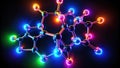 Glowing Neon Fructose Molecular Structure Silhouette Animation A Dynamic Visual Representation of a Sweet Carbohydrate