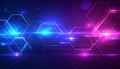 Glowing Neon Hexagons Abstract Digital Network Background Royalty Free Stock Photo