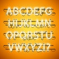 Glowing Neon Honey Yellow Alphabet