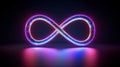 Glowing neon infinity symbol. Generative AI Royalty Free Stock Photo
