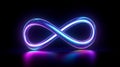 Glowing neon infinity symbol. Generative AI Royalty Free Stock Photo