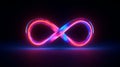 Glowing neon infinity symbol. Generative AI Royalty Free Stock Photo