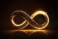 Glowing neon infinity symbol in the night. Infinity, eternity, infinite, endless, loop symbols. Generative ai Royalty Free Stock Photo