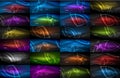 Glowing neon leaves, nature backgrounds mega collection Royalty Free Stock Photo