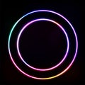 Glowing Neon Light, Abstract Circle Symbol, Design element for Ads, Poster, Flyer, banner. Royalty Free Stock Photo