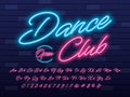 Neon light font