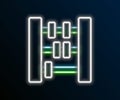 Glowing neon line Abacus icon isolated on black background. Traditional counting frame. Education sign. Mathematics