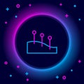 Glowing neon line Acupuncture therapy icon isolated on black background. Chinese medicine. Holistic pain management