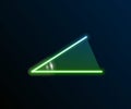 Glowing neon line Acute angle of 45 degrees icon isolated on black background. Colorful outline concept. Vector Royalty Free Stock Photo